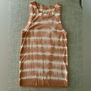 Tie-Dyed Ribbed Peach Tank